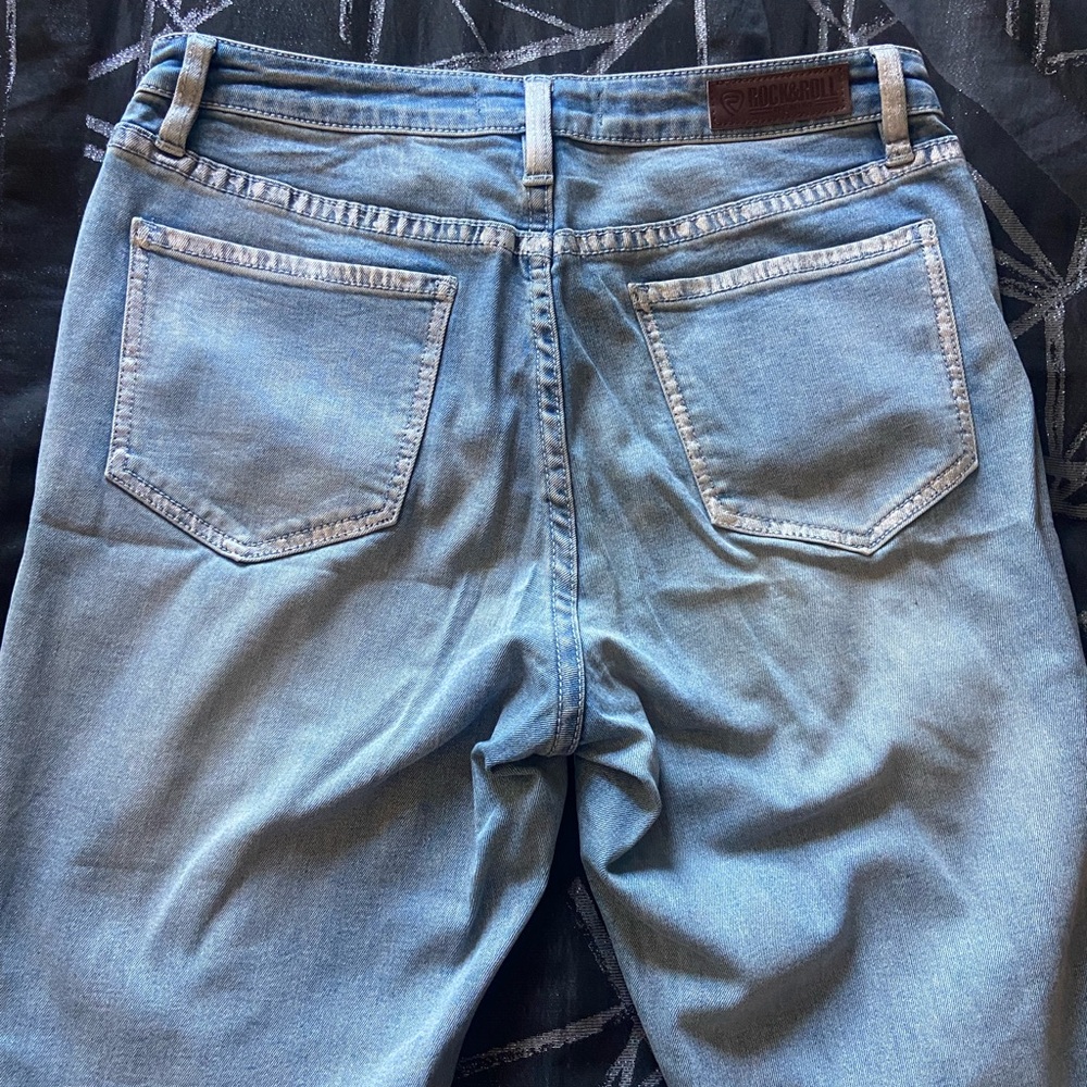 Rock & Roll Cowgirl Blue Flare Jeans - Picture 3 of 4